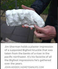 Cargar imagen en el visor de la galería, 1982 Bigfoot / Sasquatch knuckle print cast replica