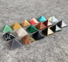 Load image into Gallery viewer, Chakra Pyramid Stone Set Crystal Healing Properties