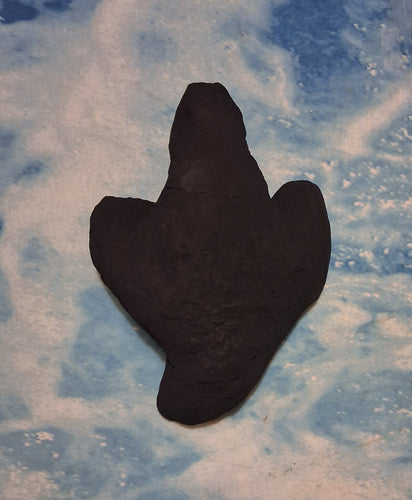 Theropod Deep Dinosaur Footprint Track Cast Replica (Plaster)