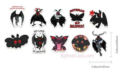 Mothman Valentines Stickers for Girls (*and Boys) 10 for $5