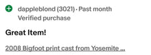 Load image into Gallery viewer, 2008 Bigfoot print cast from Yosemite National Park 2008 Yosemite Bigfoot cast replica