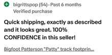 Load image into Gallery viewer, 1 Bigfoot Patterson "Patty" track footprint cast Plaster Bigfoot Cast Track Replica