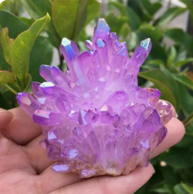 Natural Large Aura Angel Crystal Cluster Quartz Titanium Specimen Decor Healing Properties