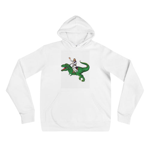 Jesus riding a dinosaur T-Rex Unisex hoodie