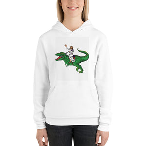 Jesus riding a dinosaur T-Rex Unisex hoodie